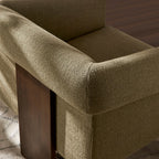 Fauteuil d'appoint trépied en mélange de lin Halbrook