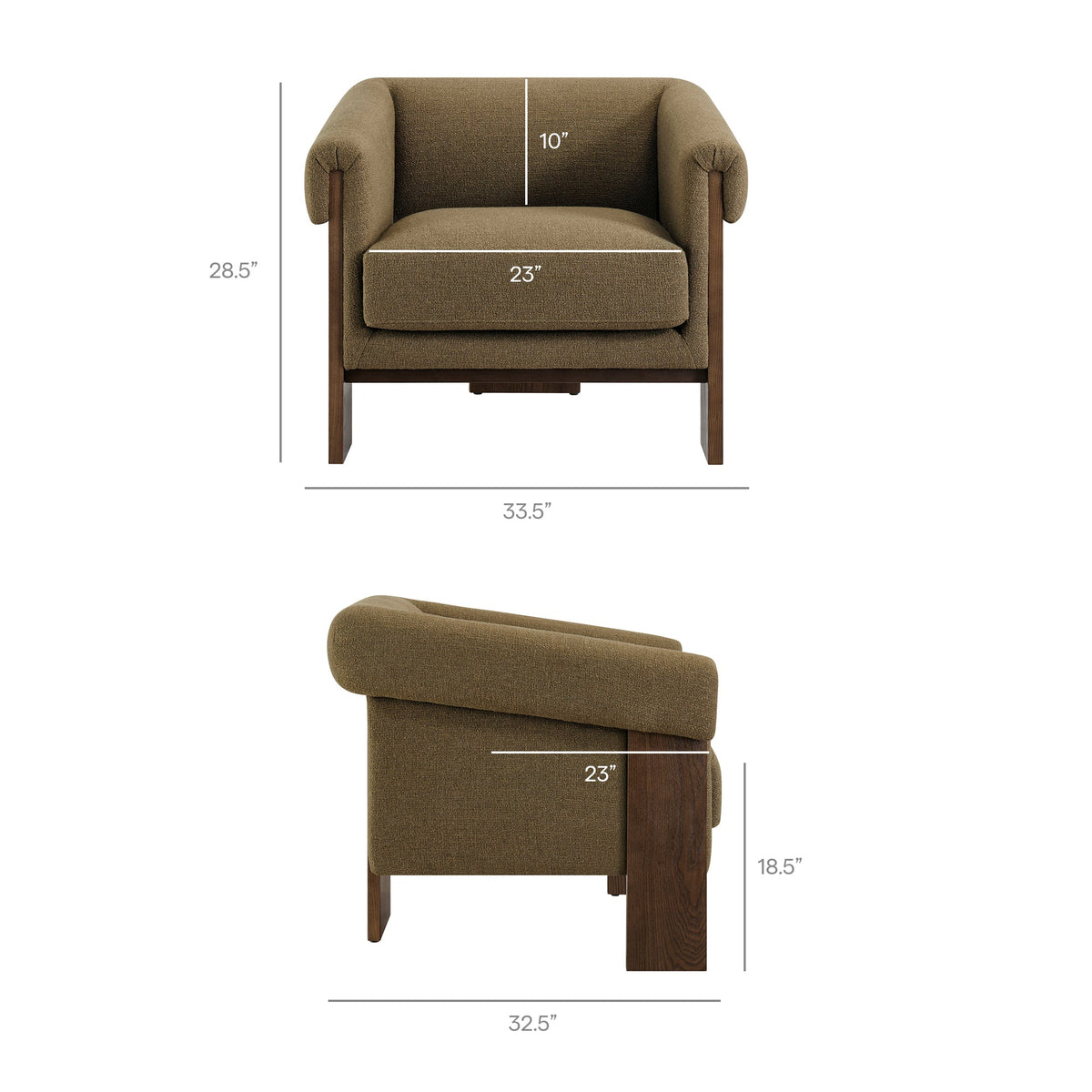 Fauteuil d'appoint trépied en mélange de lin Halbrook