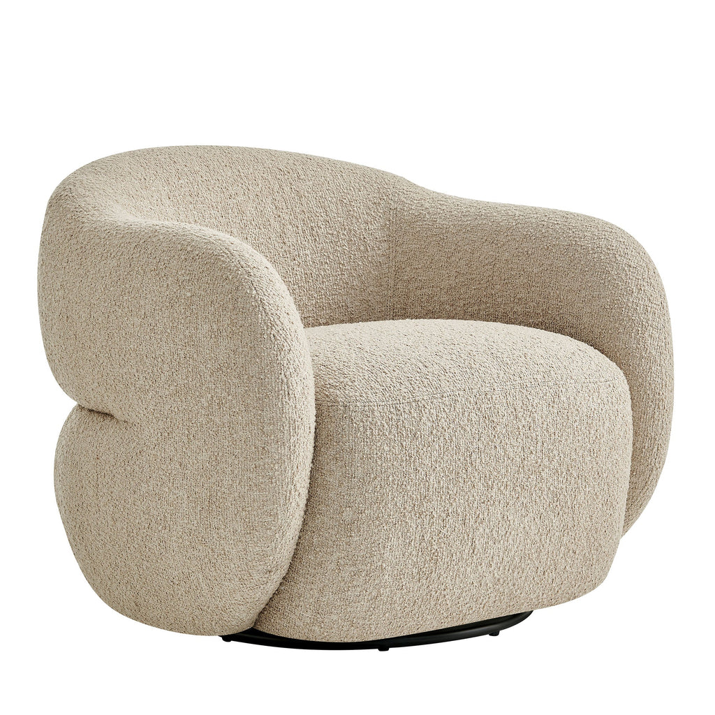 Fauteuil pivotant Selby en tissu texturé