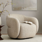 Fauteuil pivotant Selby en tissu texturé