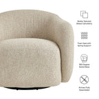 Fauteuil pivotant Selby en tissu texturé