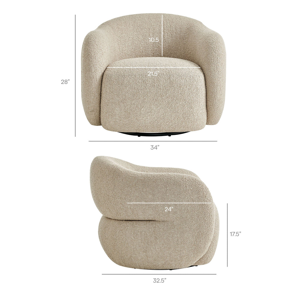 Fauteuil pivotant Selby en tissu texturé