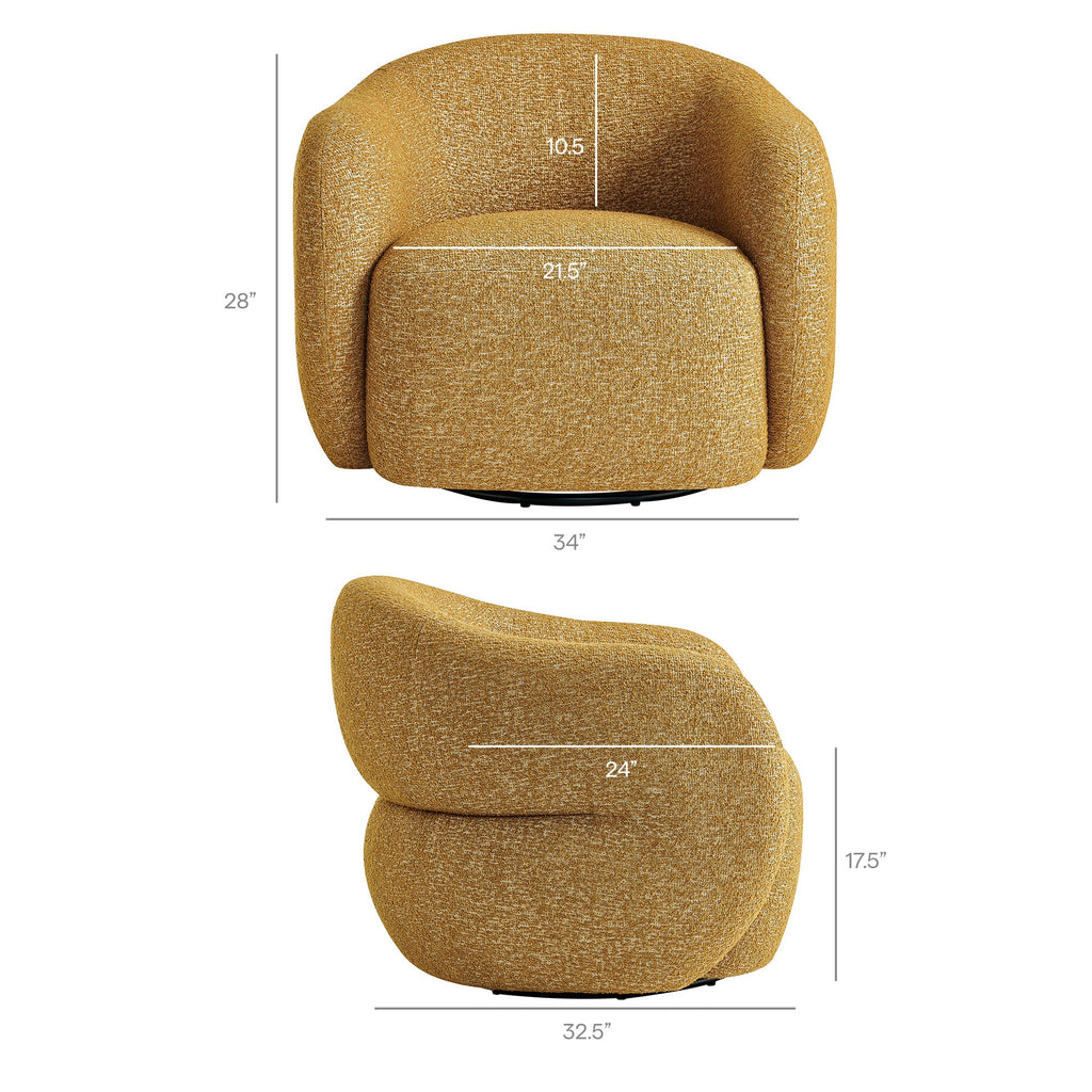 Fauteuil pivotant Selby en tissu texturé