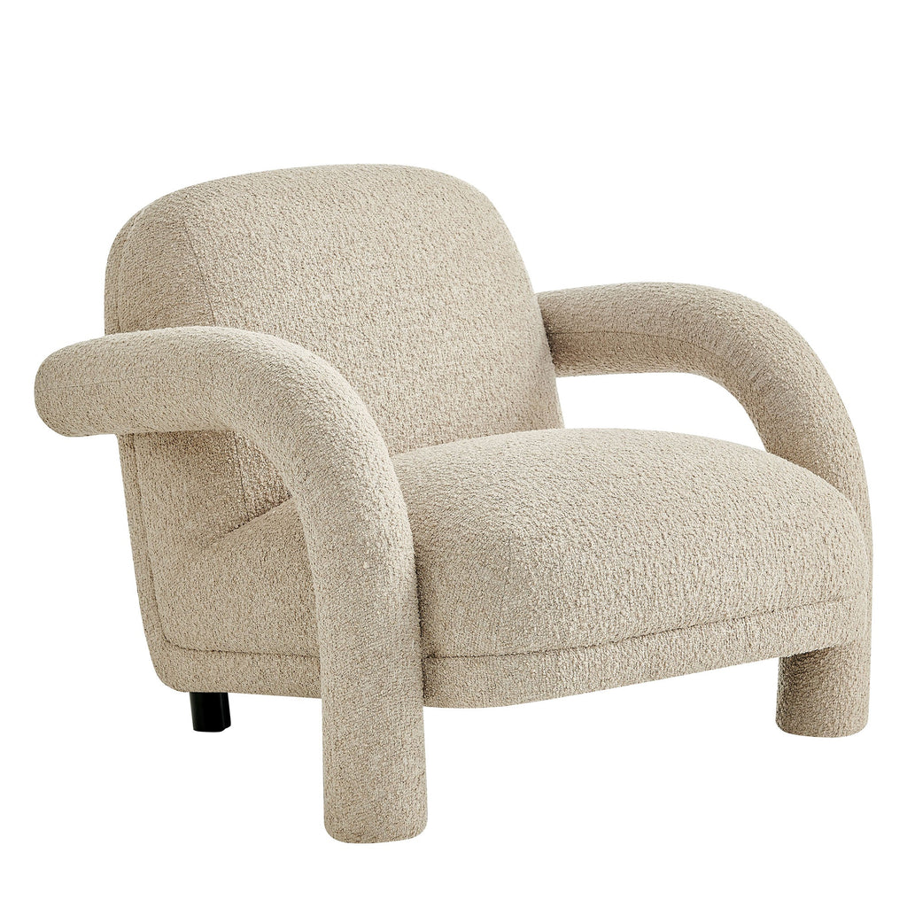 Fauteuil rembourré en tissu texturé Ferris
