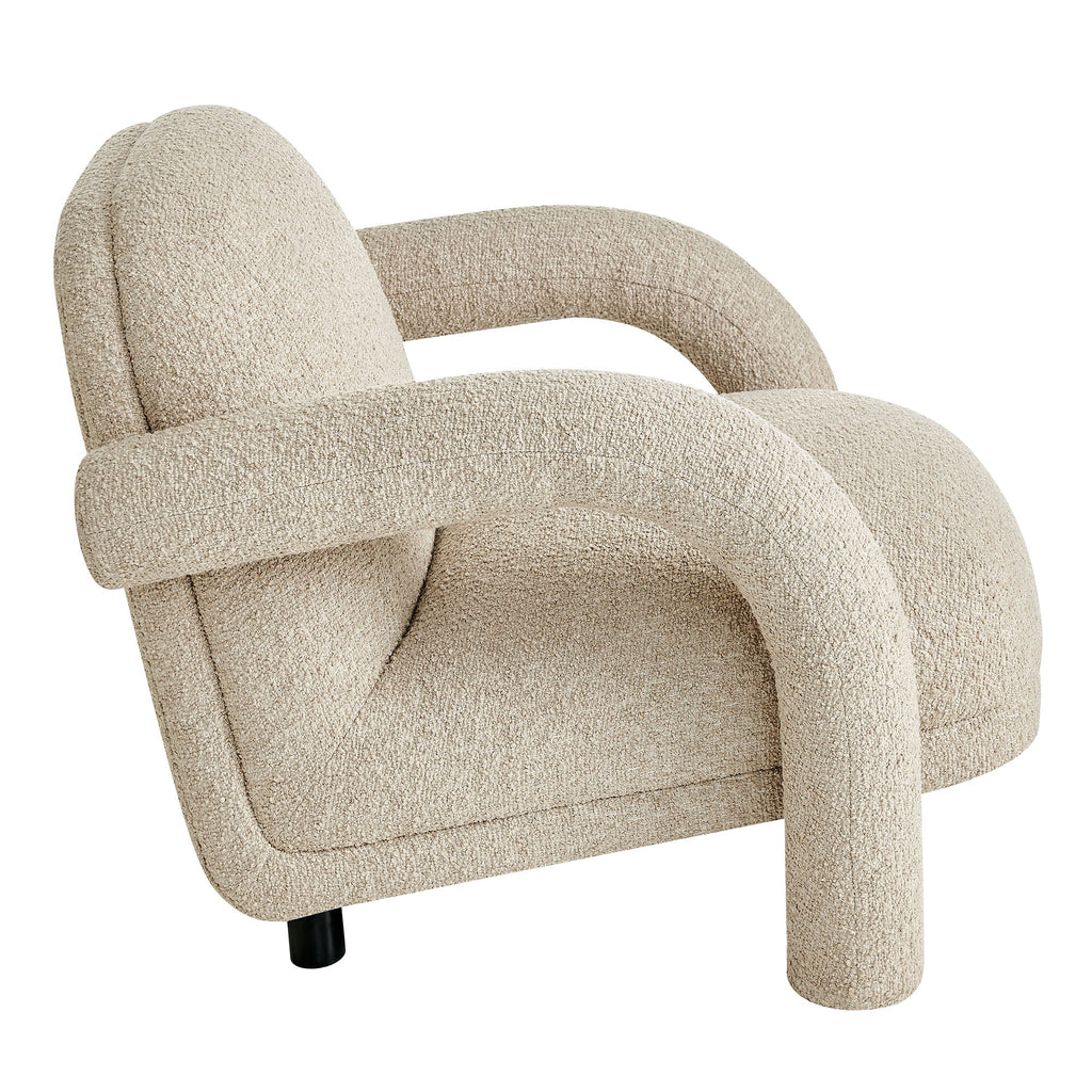 Fauteuil rembourré en tissu texturé Ferris
