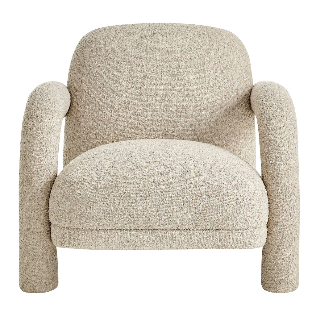Fauteuil rembourré en tissu texturé Ferris