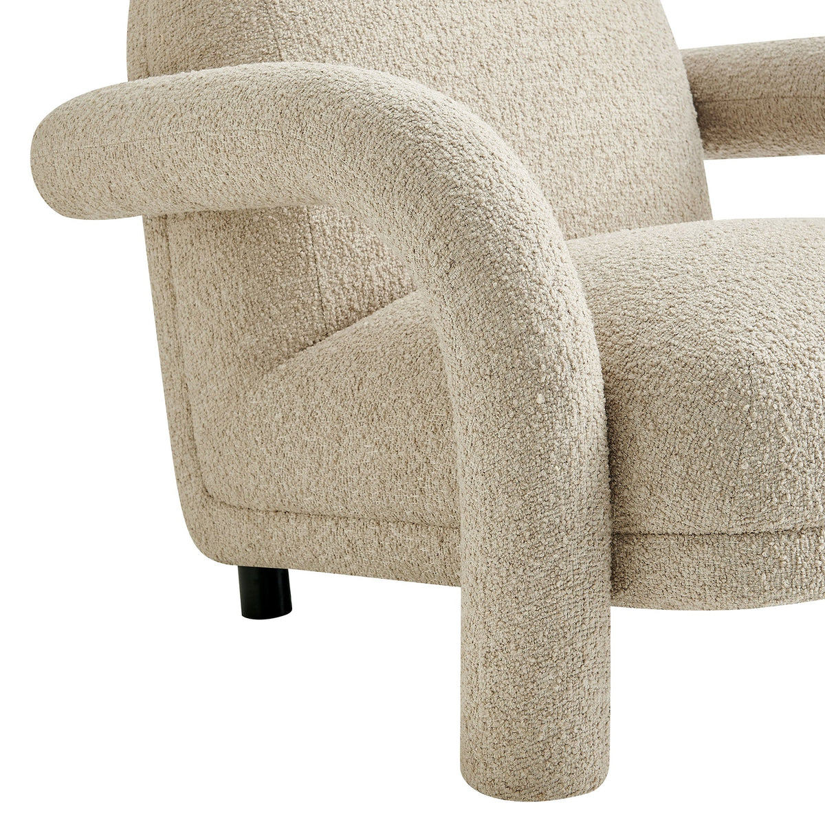 Fauteuil rembourré en tissu texturé Ferris