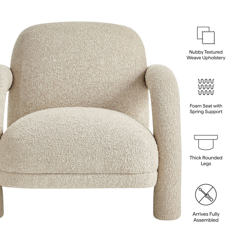Fauteuil rembourré en tissu texturé Ferris
