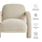 Fauteuil rembourré en tissu texturé Ferris