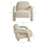 Fauteuil rembourré en tissu texturé Ferris