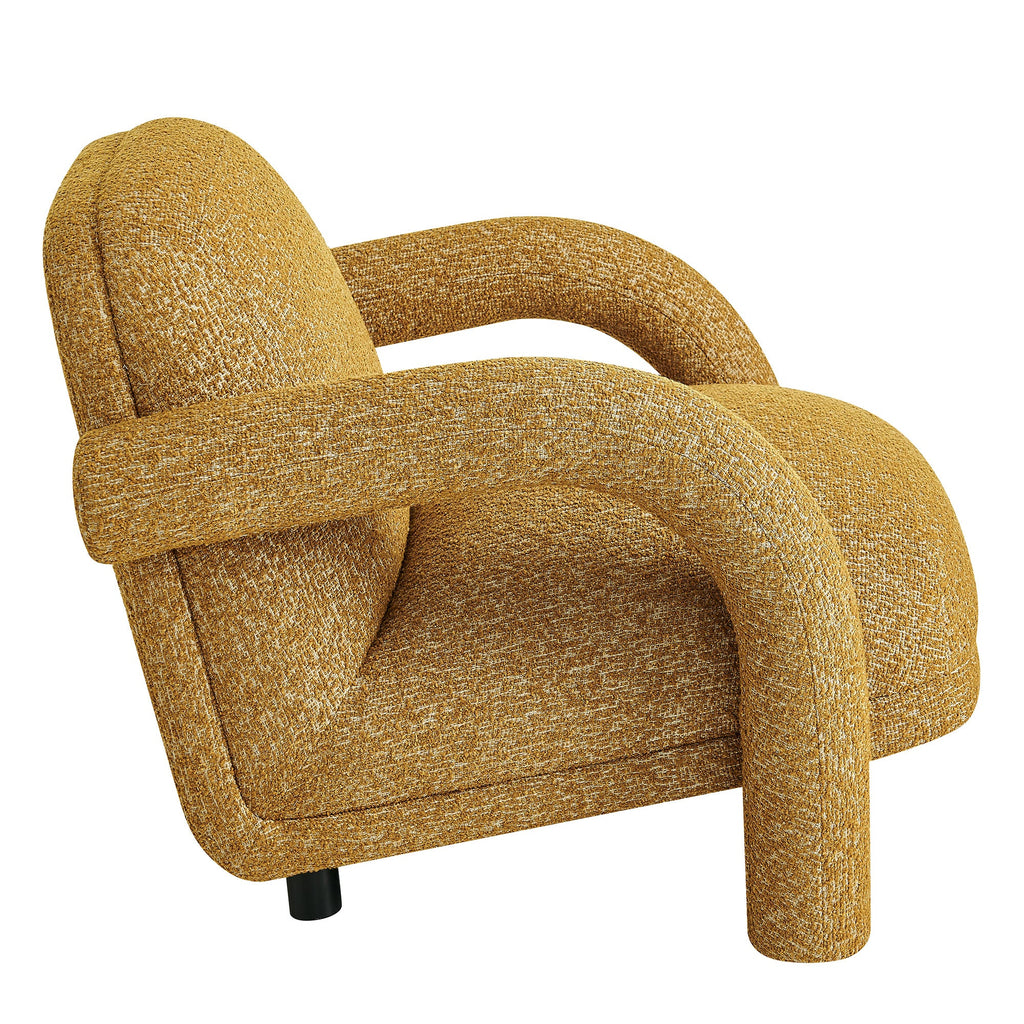Fauteuil rembourré en tissu texturé Ferris