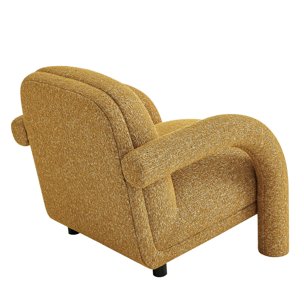 Fauteuil rembourré en tissu texturé Ferris