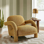 Fauteuil rembourré en tissu texturé Ferris