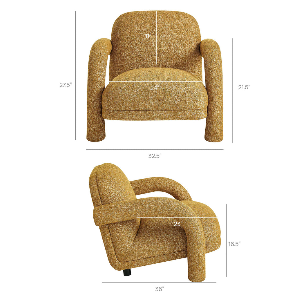 Fauteuil rembourré en tissu texturé Ferris