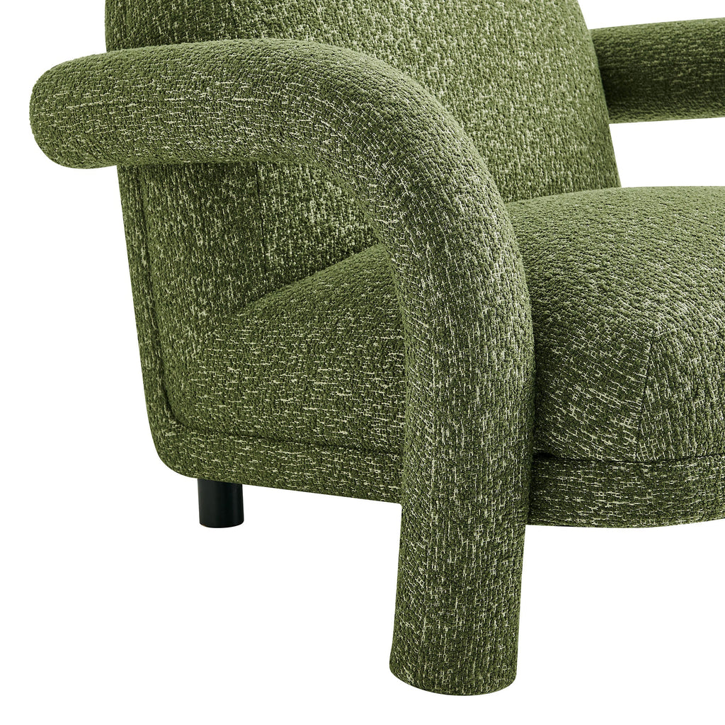 Fauteuil rembourré en tissu texturé Ferris