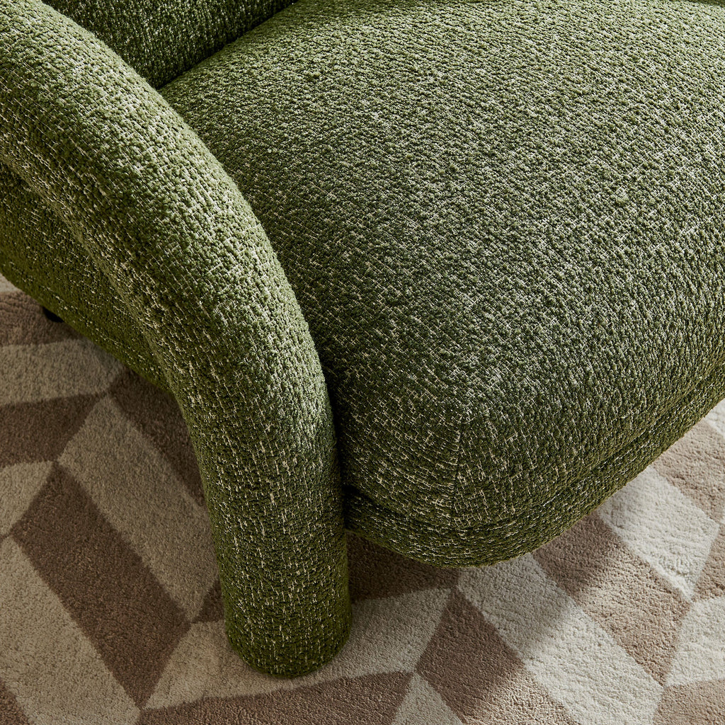 Fauteuil rembourré en tissu texturé Ferris
