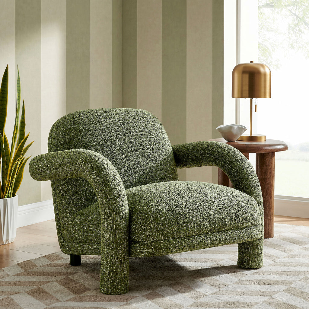 Fauteuil rembourré en tissu texturé Ferris