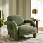 Fauteuil rembourré en tissu texturé Ferris