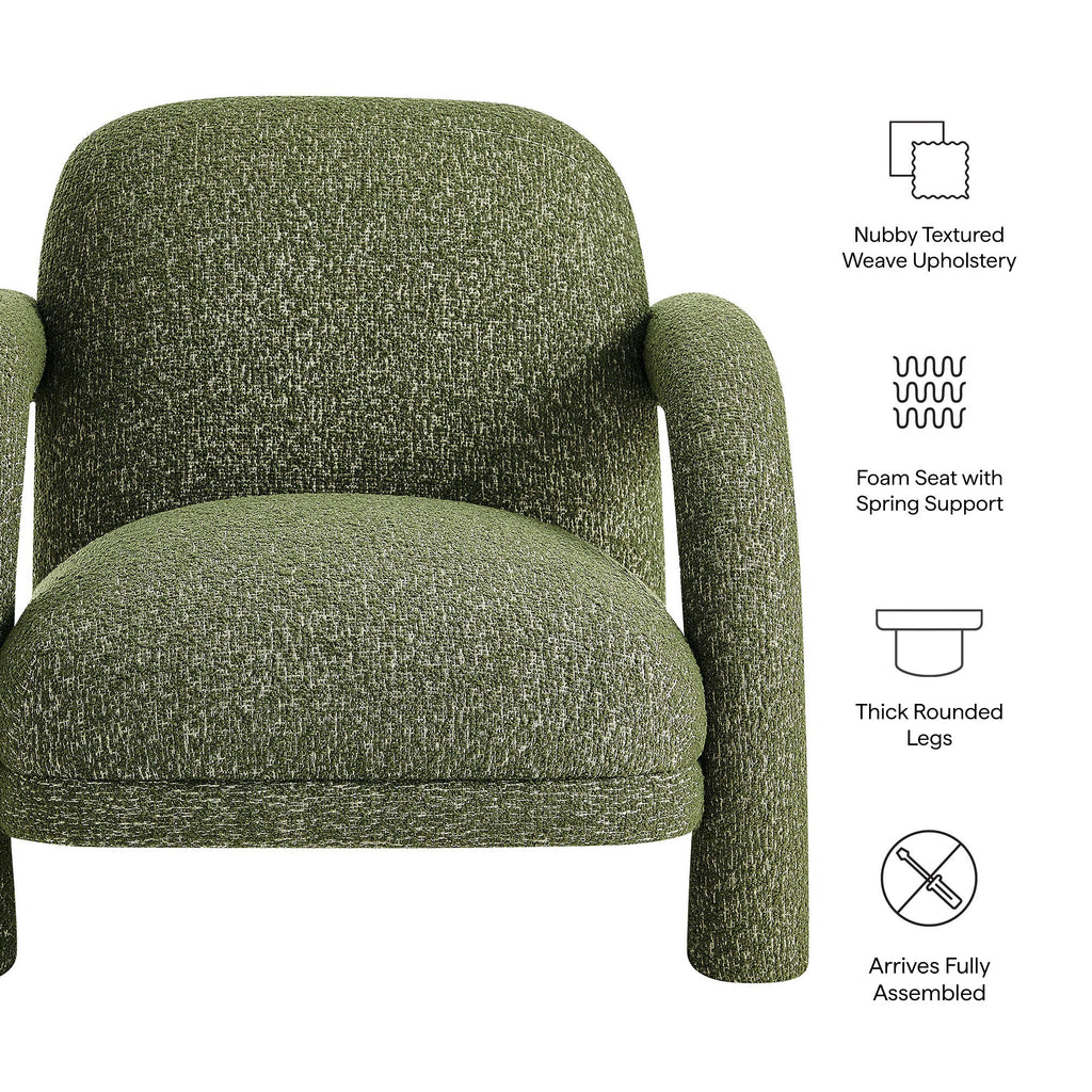 Fauteuil rembourré en tissu texturé Ferris