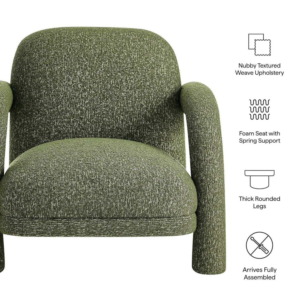 Fauteuil rembourré en tissu texturé Ferris