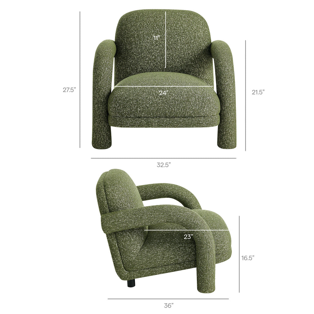 Fauteuil rembourré en tissu texturé Ferris