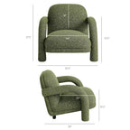 Fauteuil rembourré en tissu texturé Ferris
