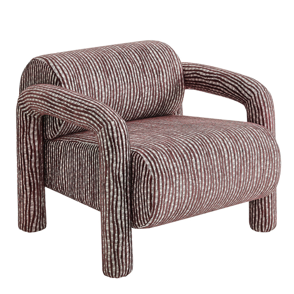 Fauteuil d'appoint en tissu tissé à motif de plumes