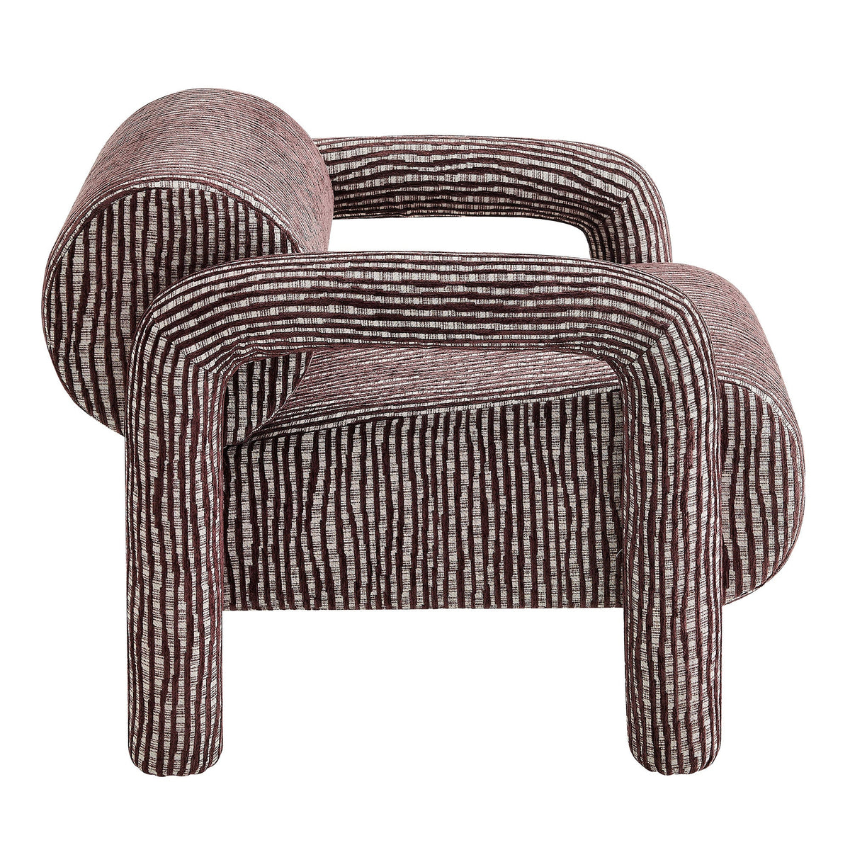 Fauteuil d'appoint en tissu tissé à motif de plumes