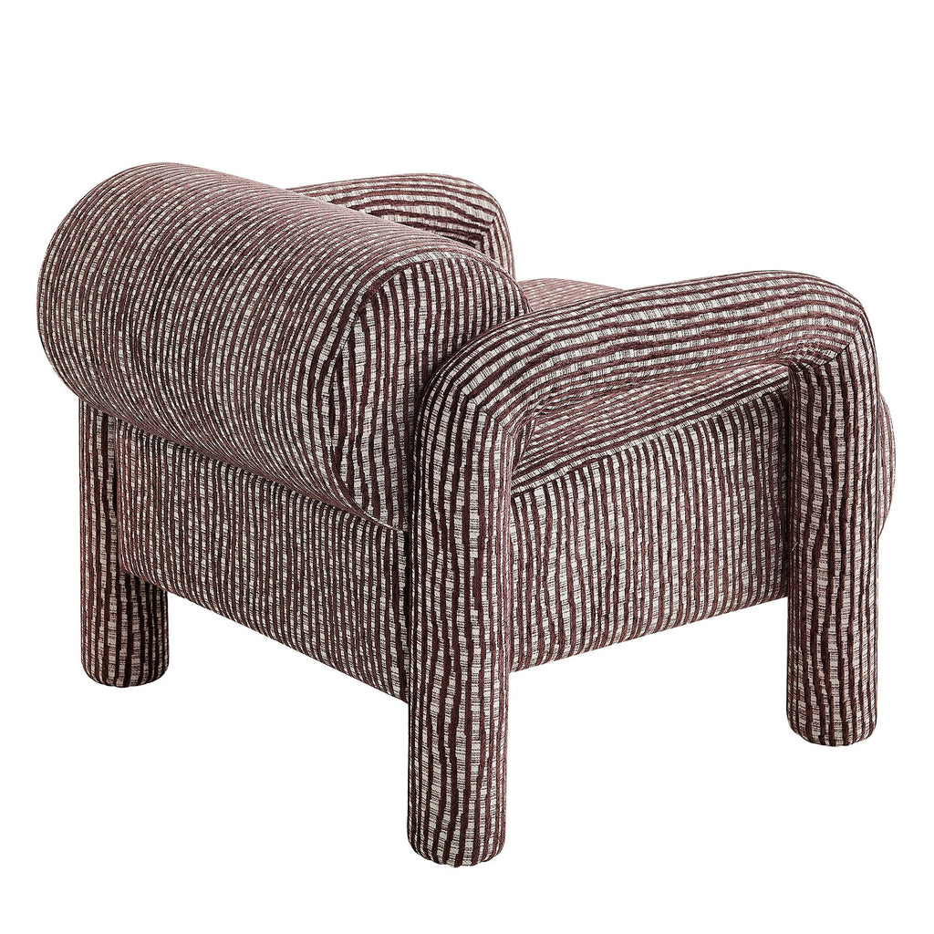 Fauteuil d'appoint en tissu tissé à motif de plumes