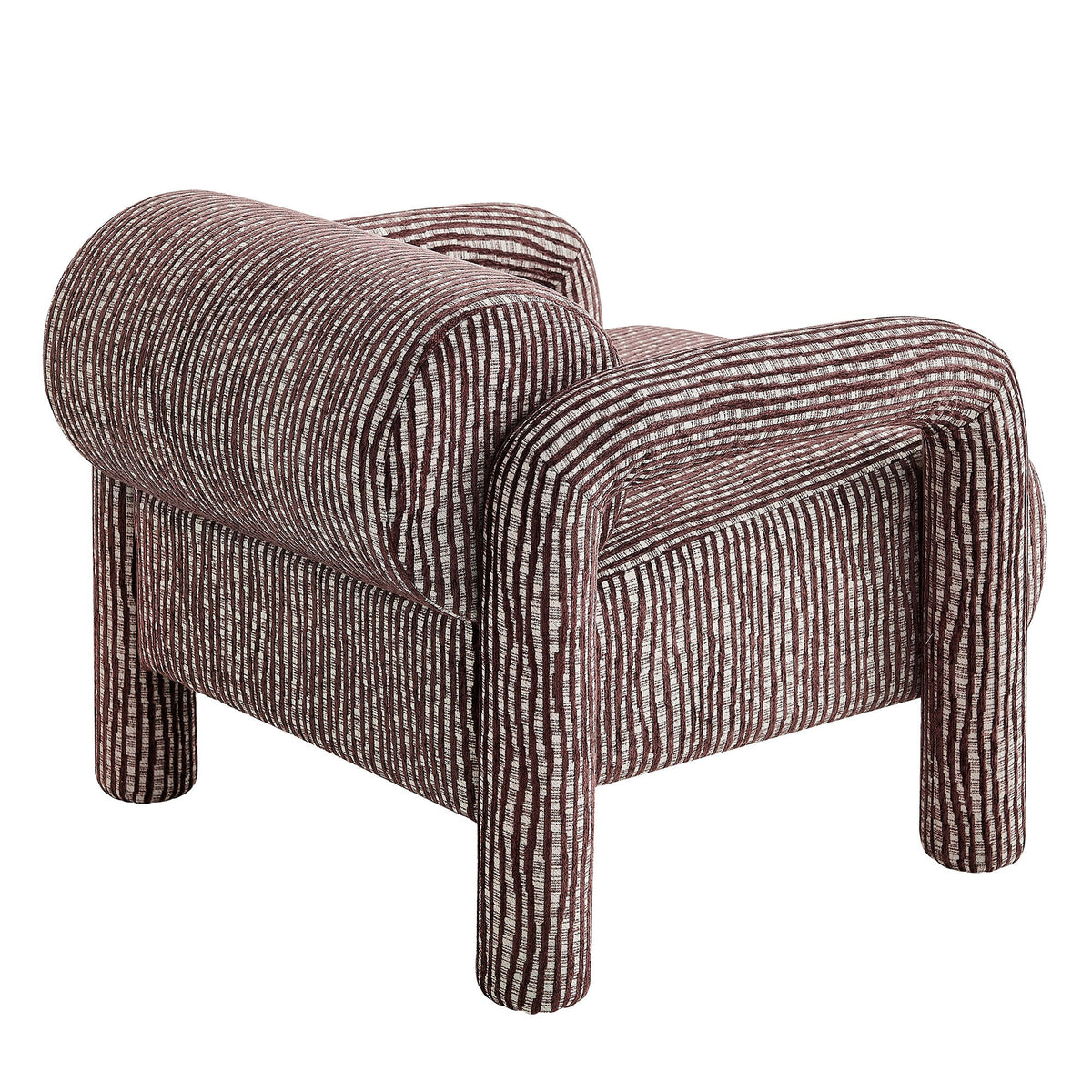Fauteuil d'appoint en tissu tissé à motif de plumes