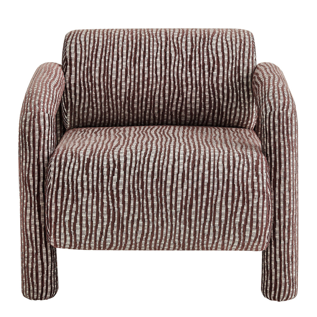 Fauteuil d'appoint en tissu tissé à motif de plumes
