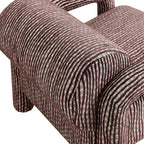 Fauteuil d'appoint en tissu tissé à motif de plumes