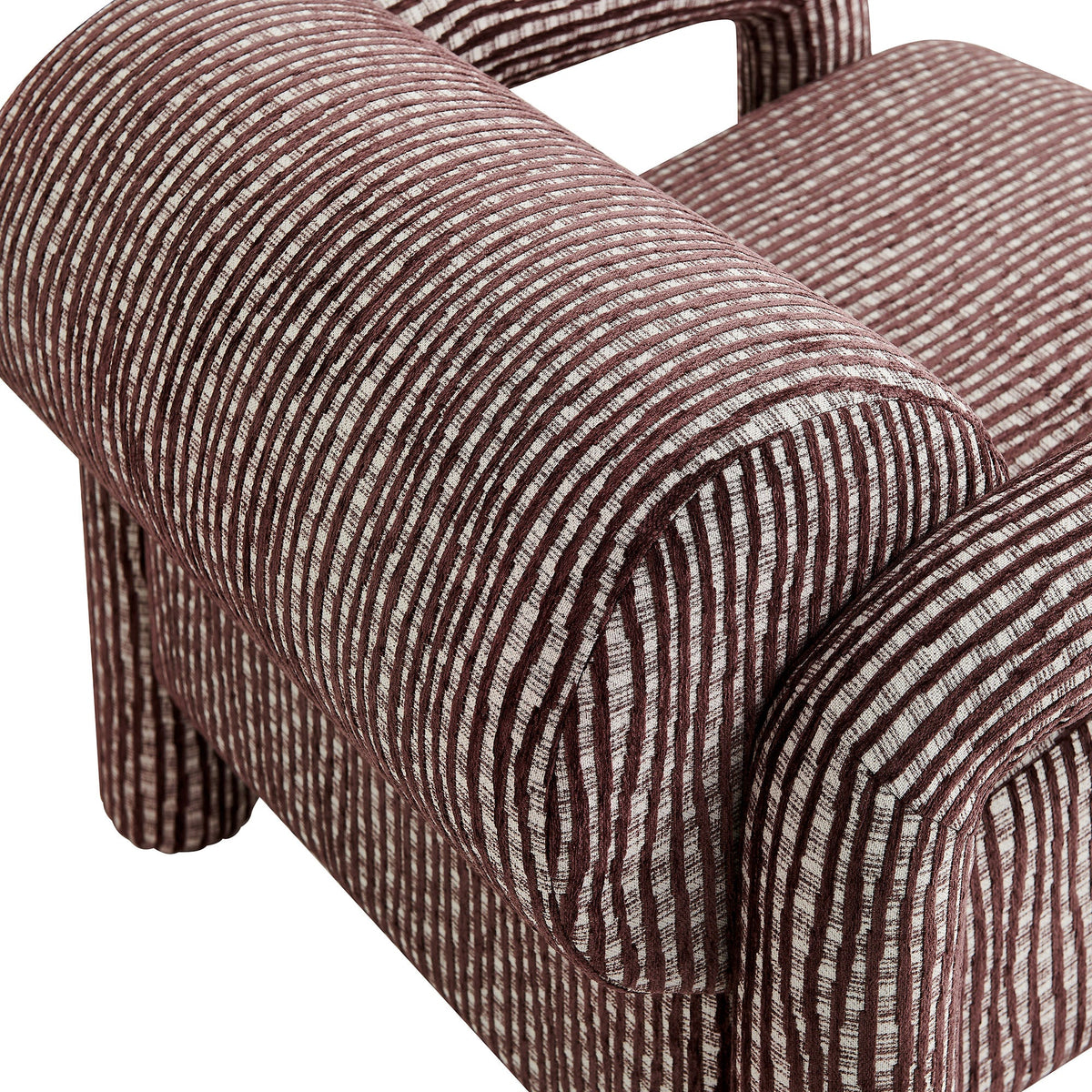Fauteuil d'appoint en tissu tissé à motif de plumes