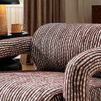 Fauteuil d'appoint en tissu tissé à motif de plumes