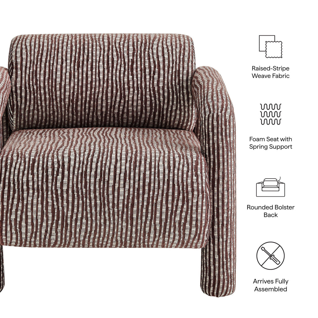 Fauteuil d'appoint en tissu tissé à motif de plumes