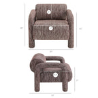 Fauteuil d'appoint en tissu tissé à motif de plumes