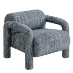 Fauteuil d'appoint en tissu tissé à motif de plumes