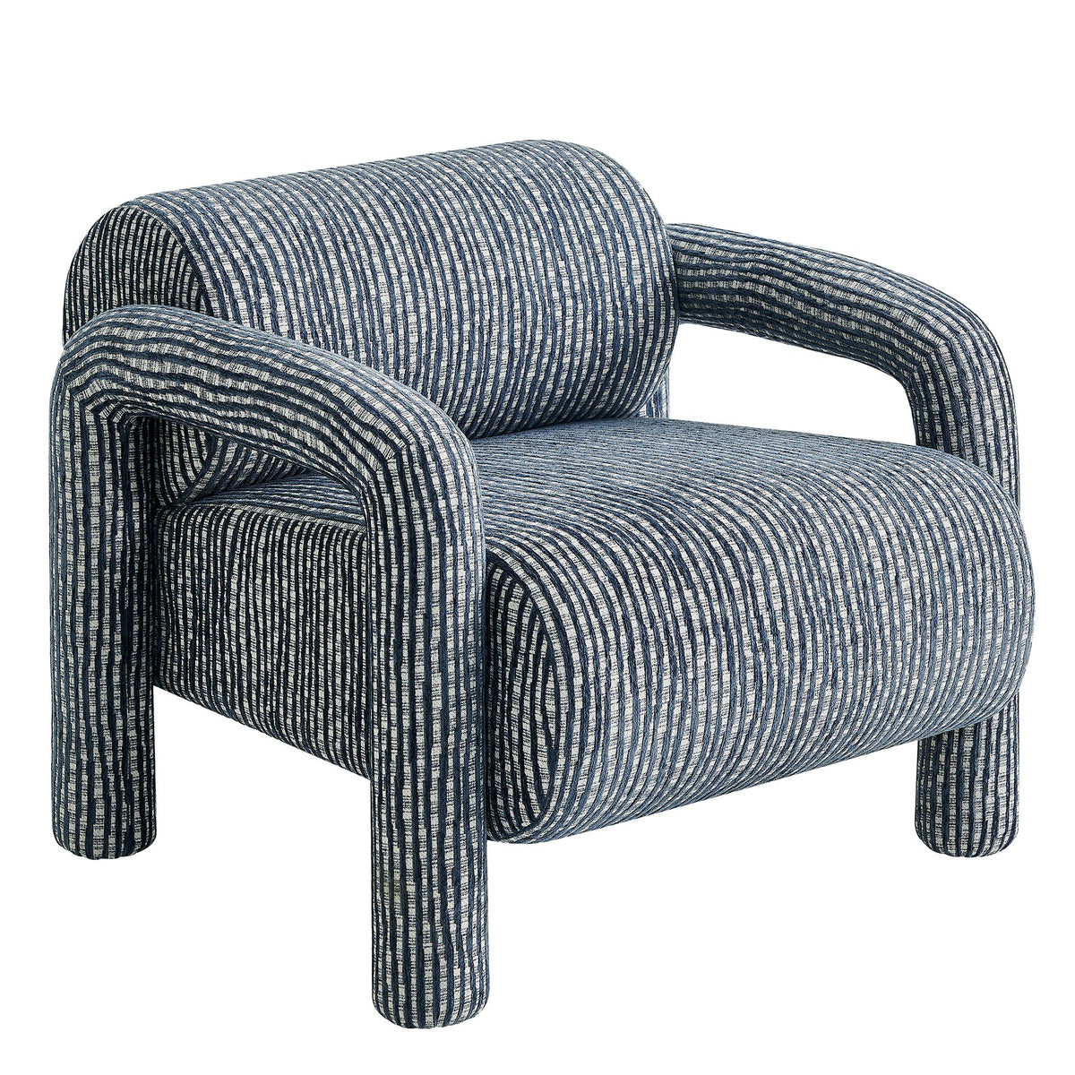 Fauteuil d'appoint en tissu tissé à motif de plumes