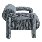 Fauteuil d'appoint en tissu tissé à motif de plumes