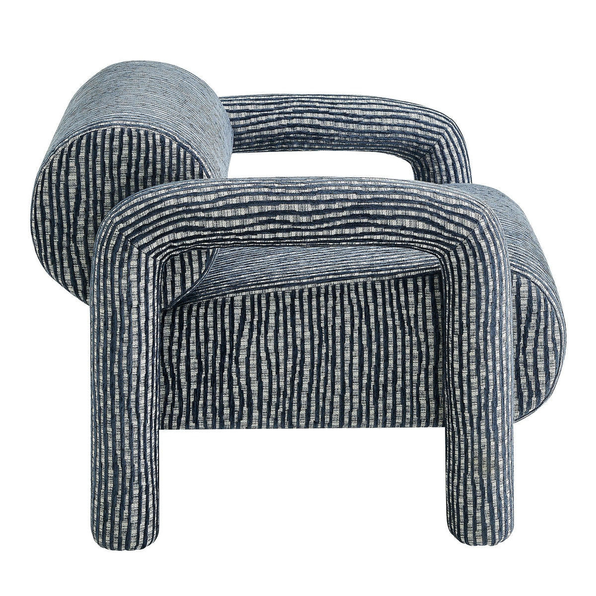 Fauteuil d'appoint en tissu tissé à motif de plumes