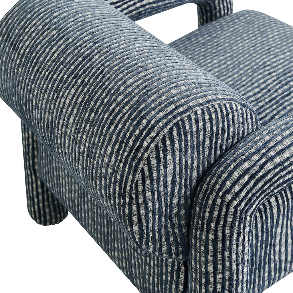 Fauteuil d'appoint en tissu tissé à motif de plumes