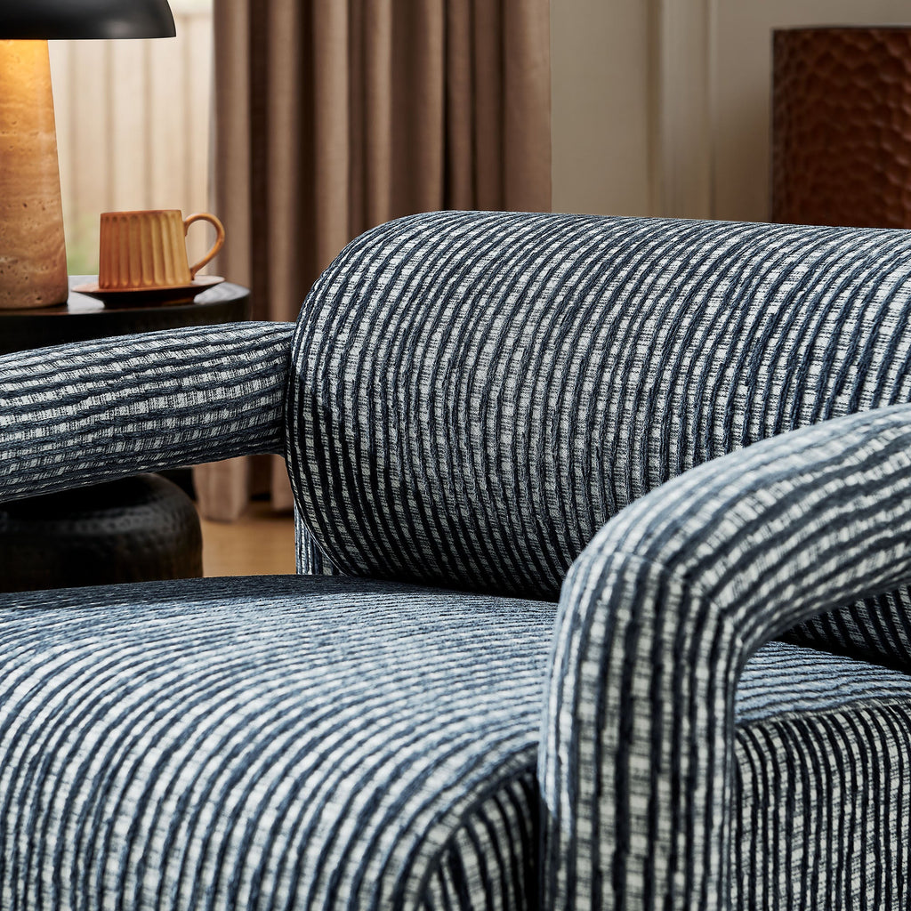Fauteuil d'appoint en tissu tissé à motif de plumes