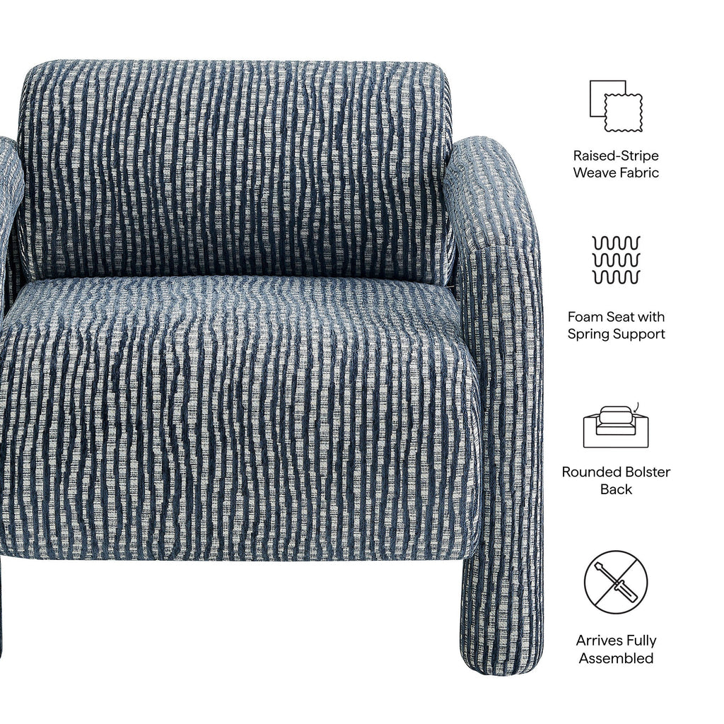 Fauteuil d'appoint en tissu tissé à motif de plumes