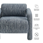 Fauteuil d'appoint en tissu tissé à motif de plumes