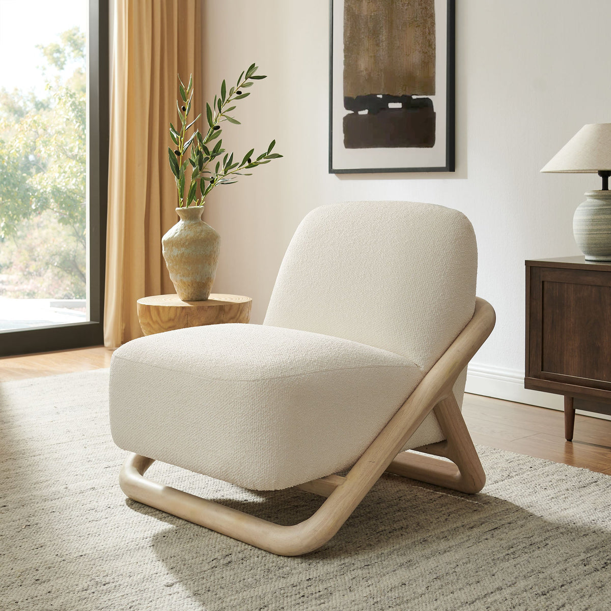 Fauteuil d'appoint en tissu texturé Vander