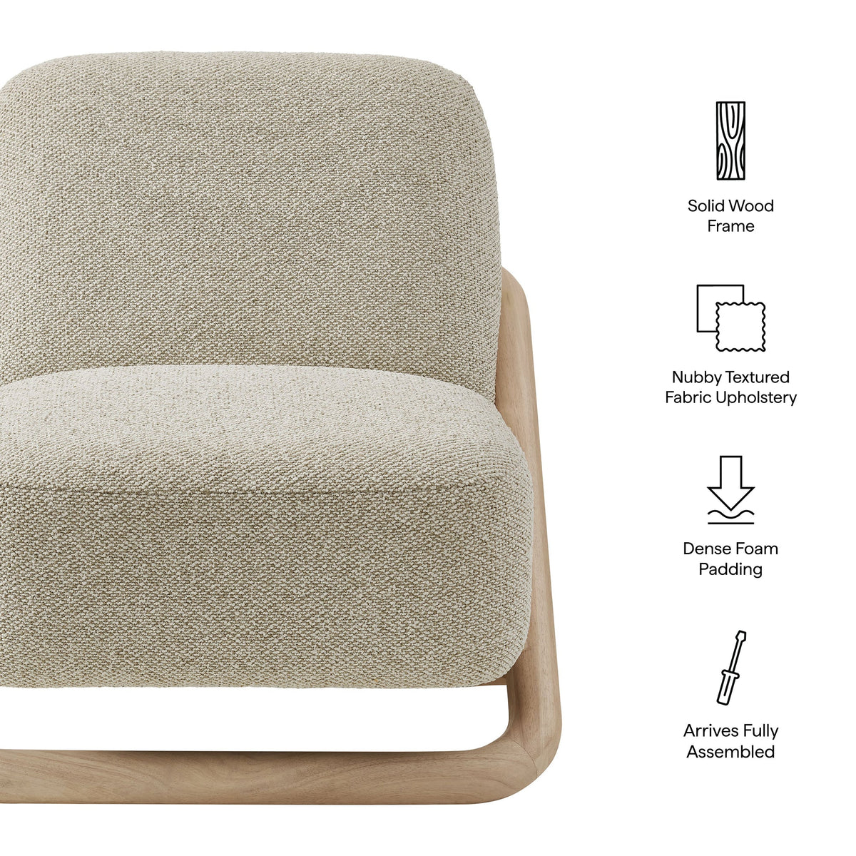 Fauteuil d'appoint en tissu texturé Vander