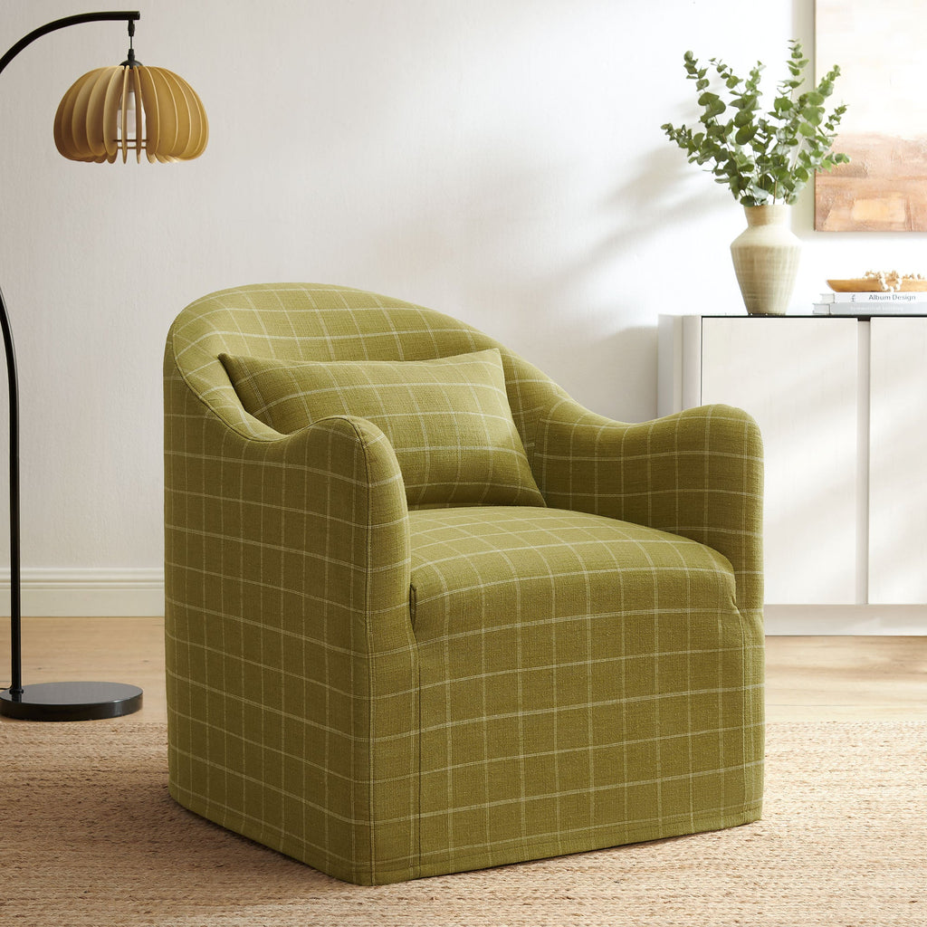 Fauteuil d'appoint déhoussable en mélange de lin Bardot