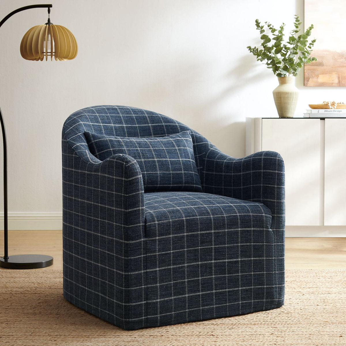 Fauteuil d'appoint déhoussable en mélange de lin Bardot