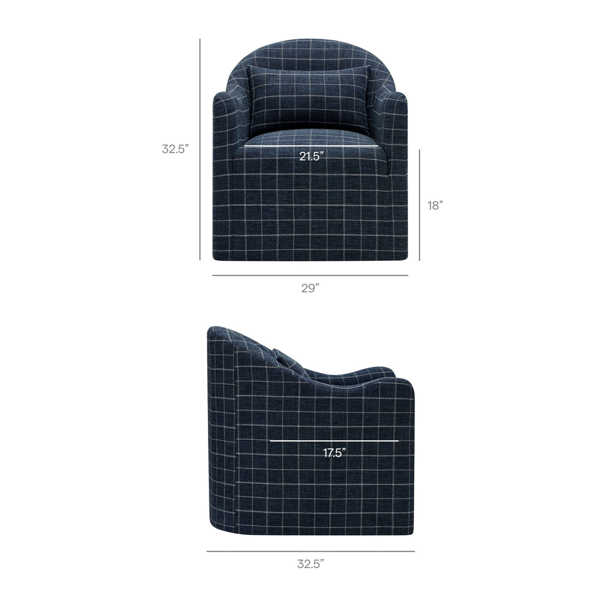Fauteuil d'appoint déhoussable en mélange de lin Bardot
