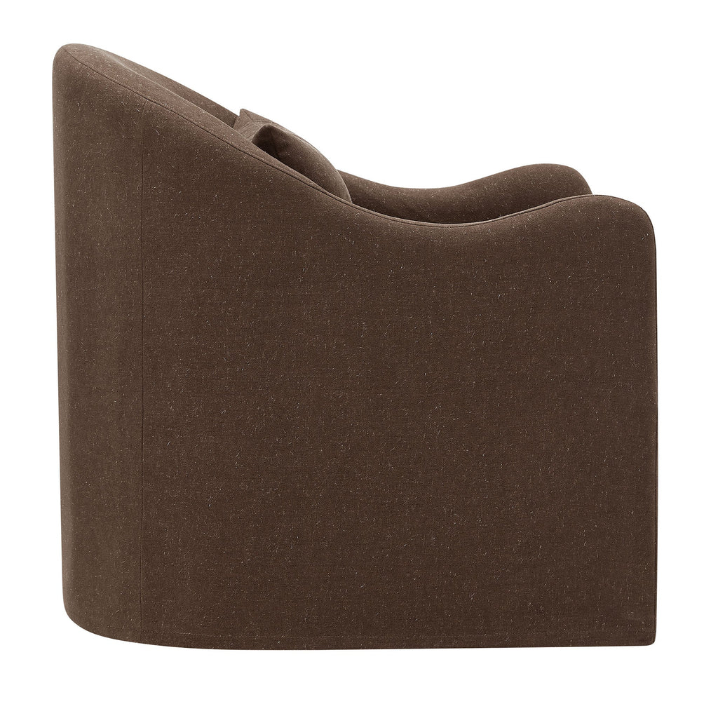 Fauteuil d'appoint déhoussable en mélange de lin Bardot